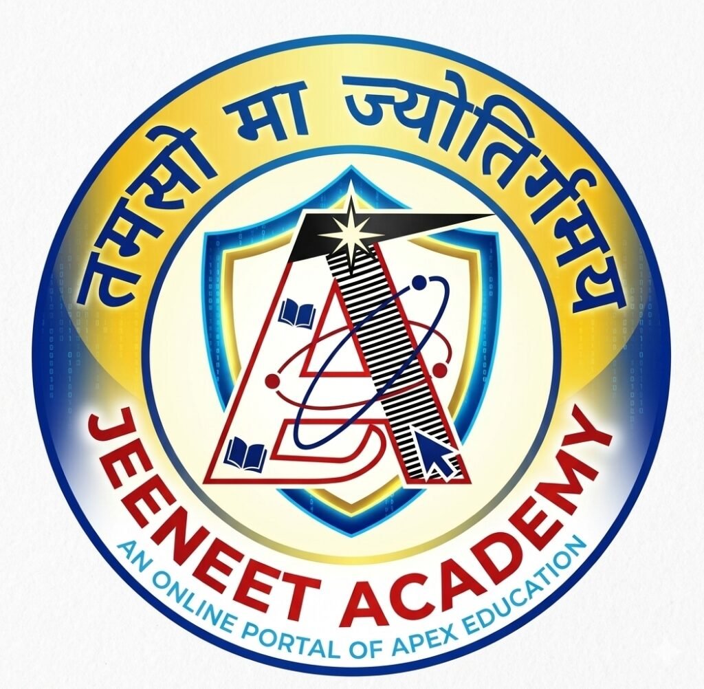 Official logo of JEENEET Academy online portal of Apex Education providing the Best Coaching for JEE and NEET and 1 to 1 Home Tuition for 11th and 12th classes in Dwarka, Janakpuri, Gurugram, Delhi NCR, Patna, and Darbhanga India.